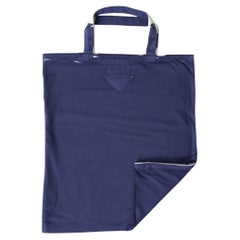 Prada Logo Jersey Fabric Shoulder Bag — Blue