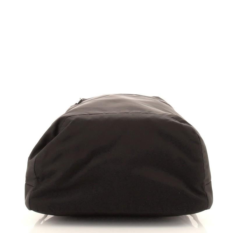 Black Prada Logo Patch Backpack Tessuto Large