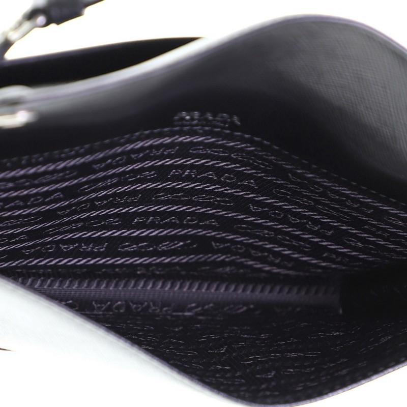 Black Prada Logo Patch Crossbody Bag Saffiano Leather Mini