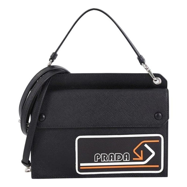 Prada Logo Patch Crossbody Bag Saffiano Leather Mini at 1stDibs | prada  logo patch mini bag