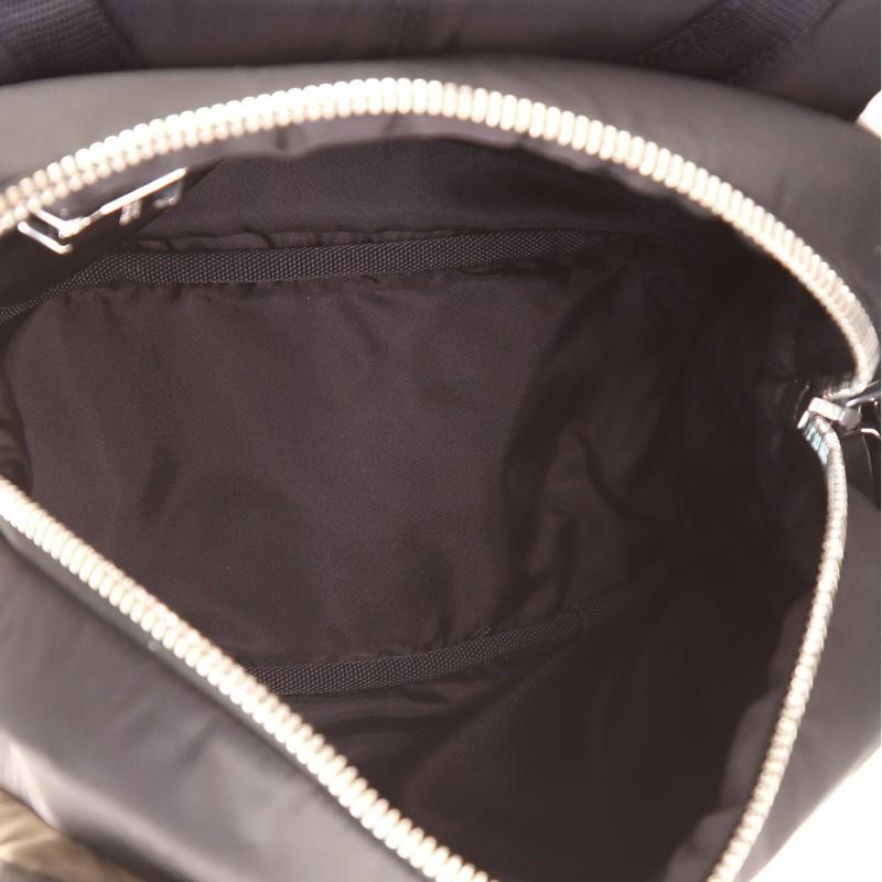 Black Prada Logo Patch Zip Backpack Tessuto Small