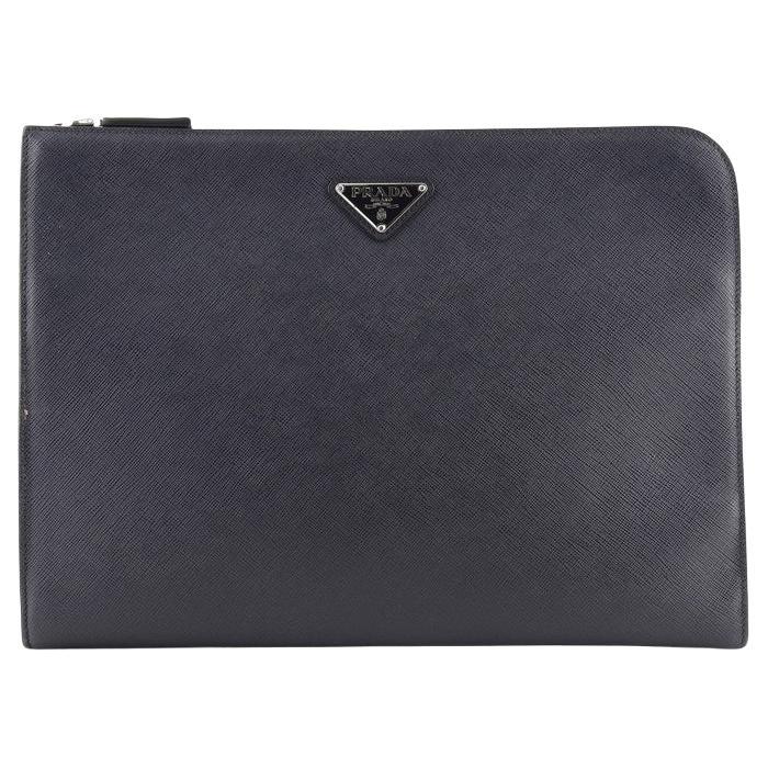 Prada Logo Pouch Saffiano Leather Large