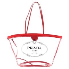 Prada Logo Shopper Tote PVC