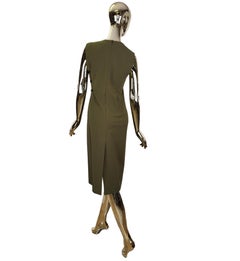 Prada logo straps green midi dress