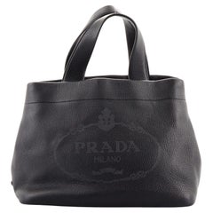 Prada Logo Tote Perforated Leather Medium