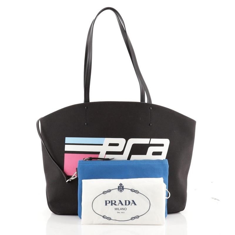 prada logo canvas tote