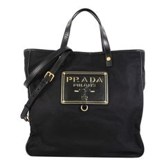 Prada Logo Tote Tessuto Medium