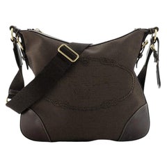 Prada Logo Zip Crossbody Bag Canvas Large