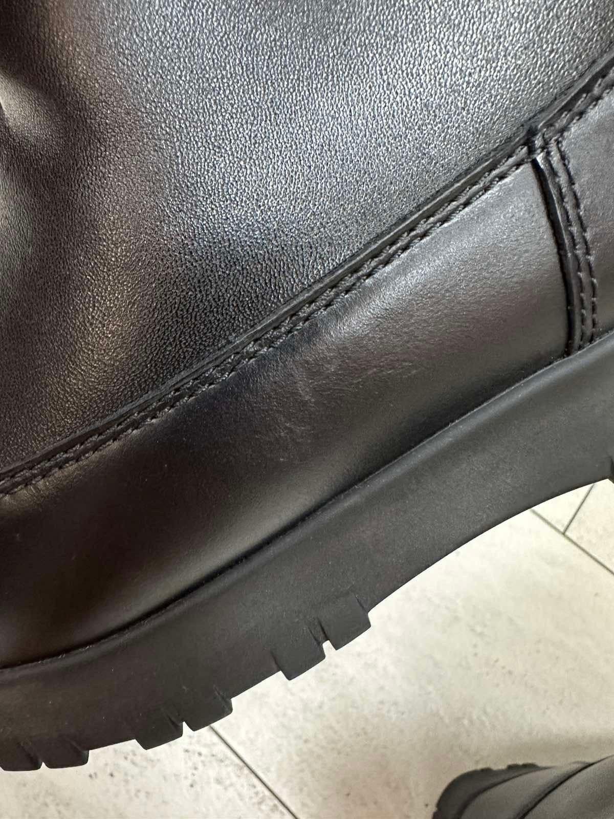 Women's Prada Low Wedge Leather Boots For Sale