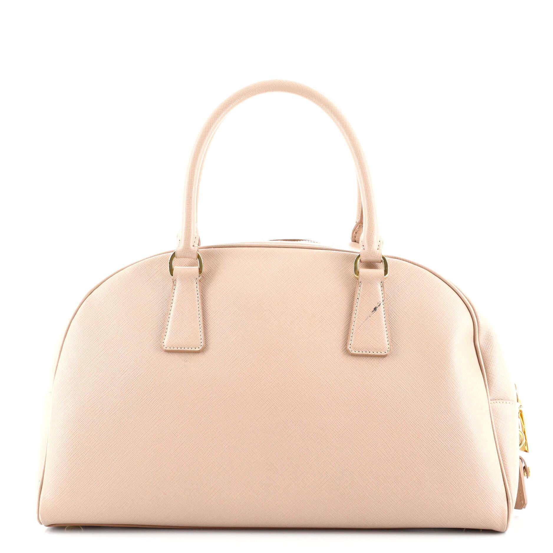 Prada Lux Bowlertasche aus Saffiano-Leder Medium (Orange)
