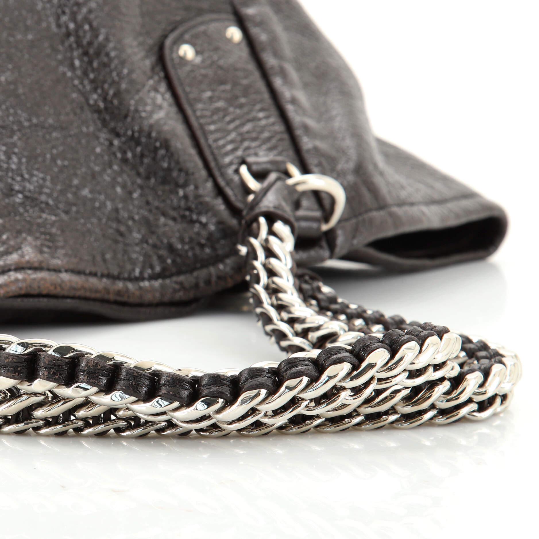 Prada Lux Chain Side Pocket Hobo Cervo Leather Large 2