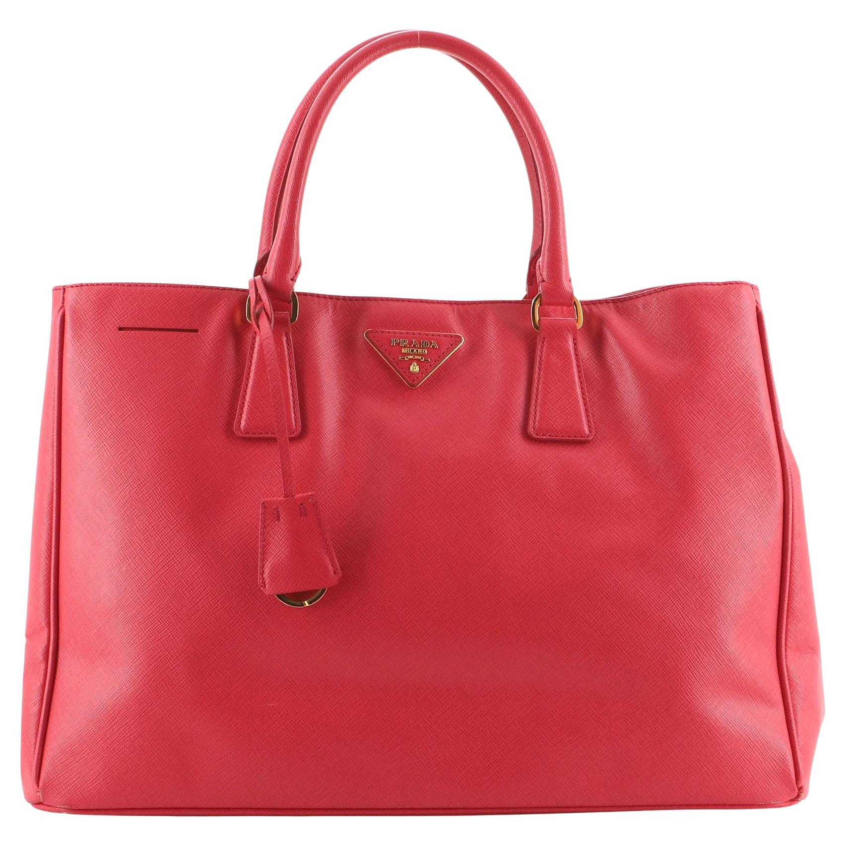 Prada Convertible Open Tote Saffiano Leather Small For Sale at 1stDibs