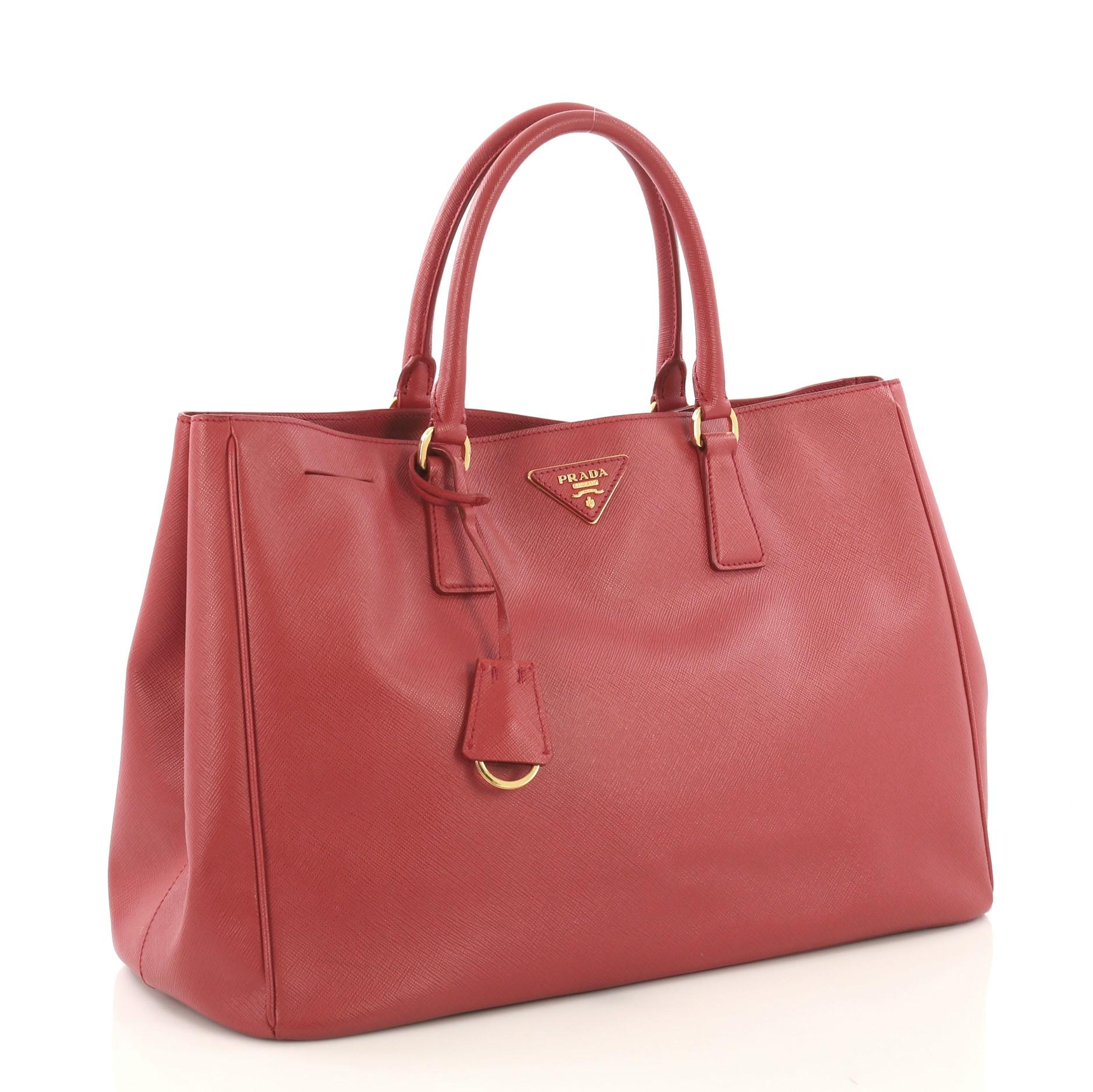Pink Prada Lux Open Tote Saffiano Leather Medium