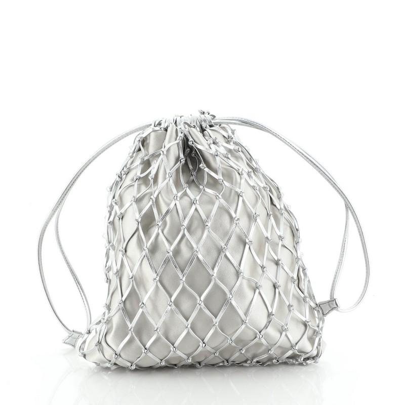 macrame silver bag