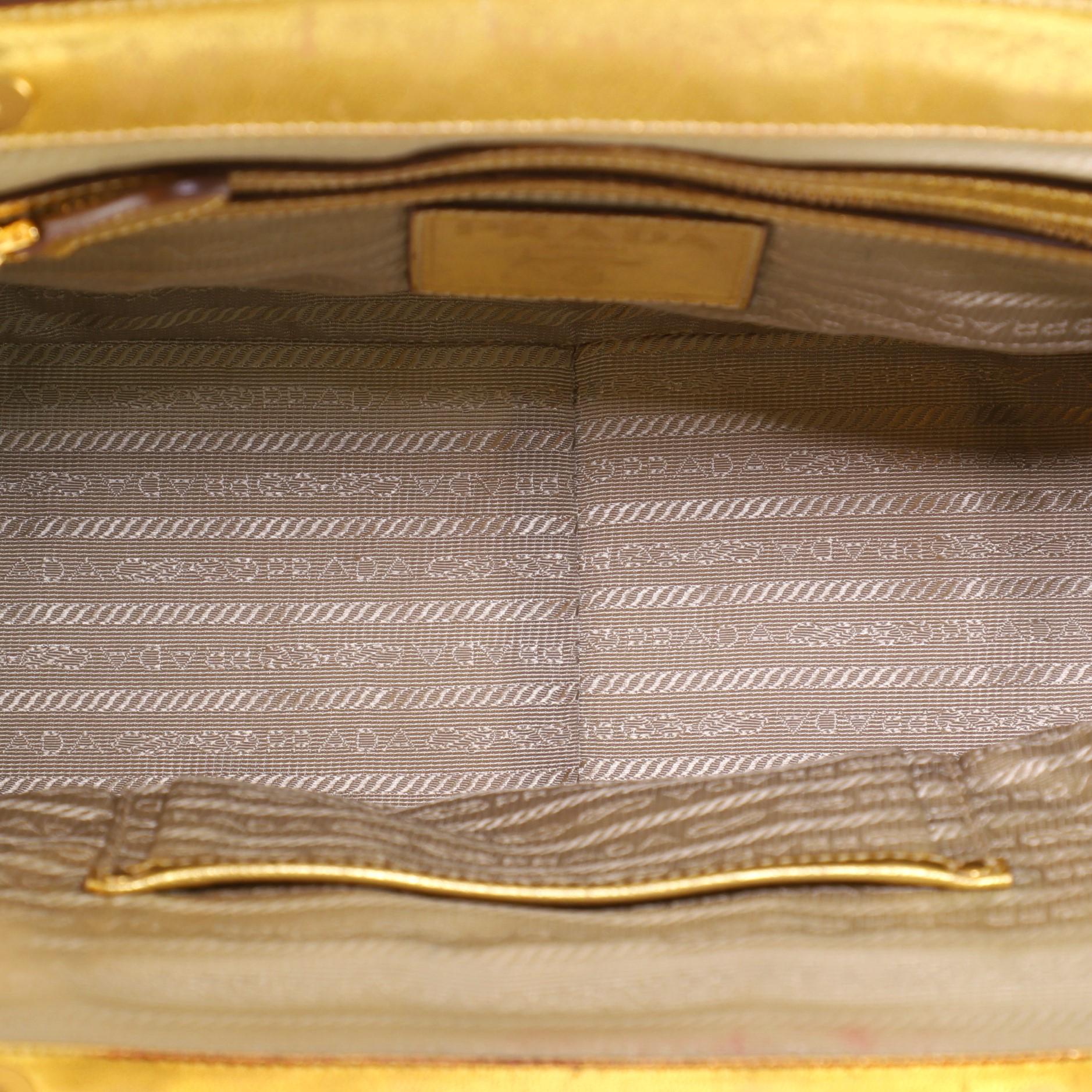 Prada Madras Frame Bag Woven Leather Medium In Fair Condition In NY, NY