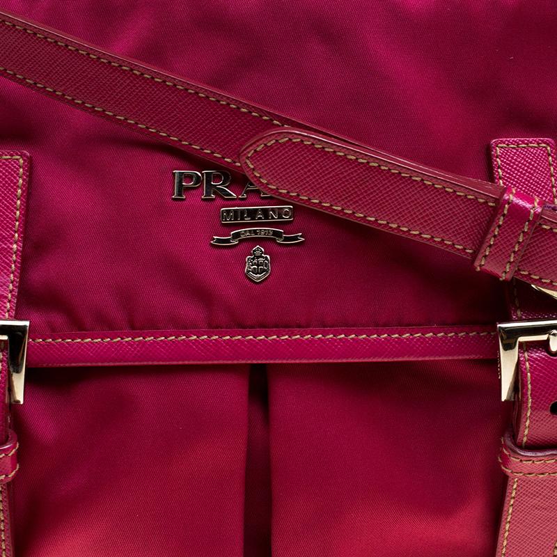 Red Prada Magenta Nylon Crossbody Bag