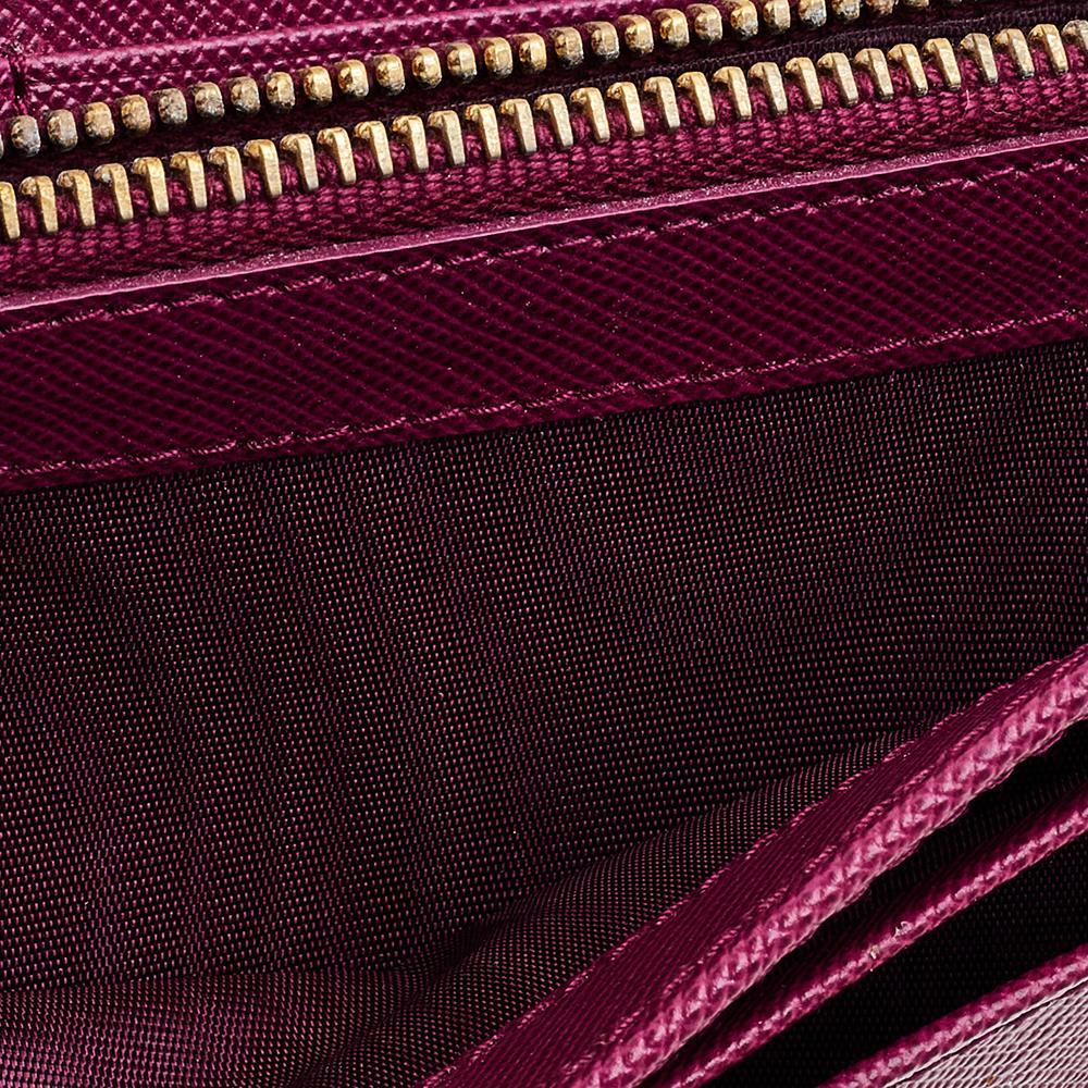 Women's Prada Magenta Pink Saffiano Leather Continental Wallet