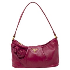 Prada Magenta Roses Shoulder Bag
