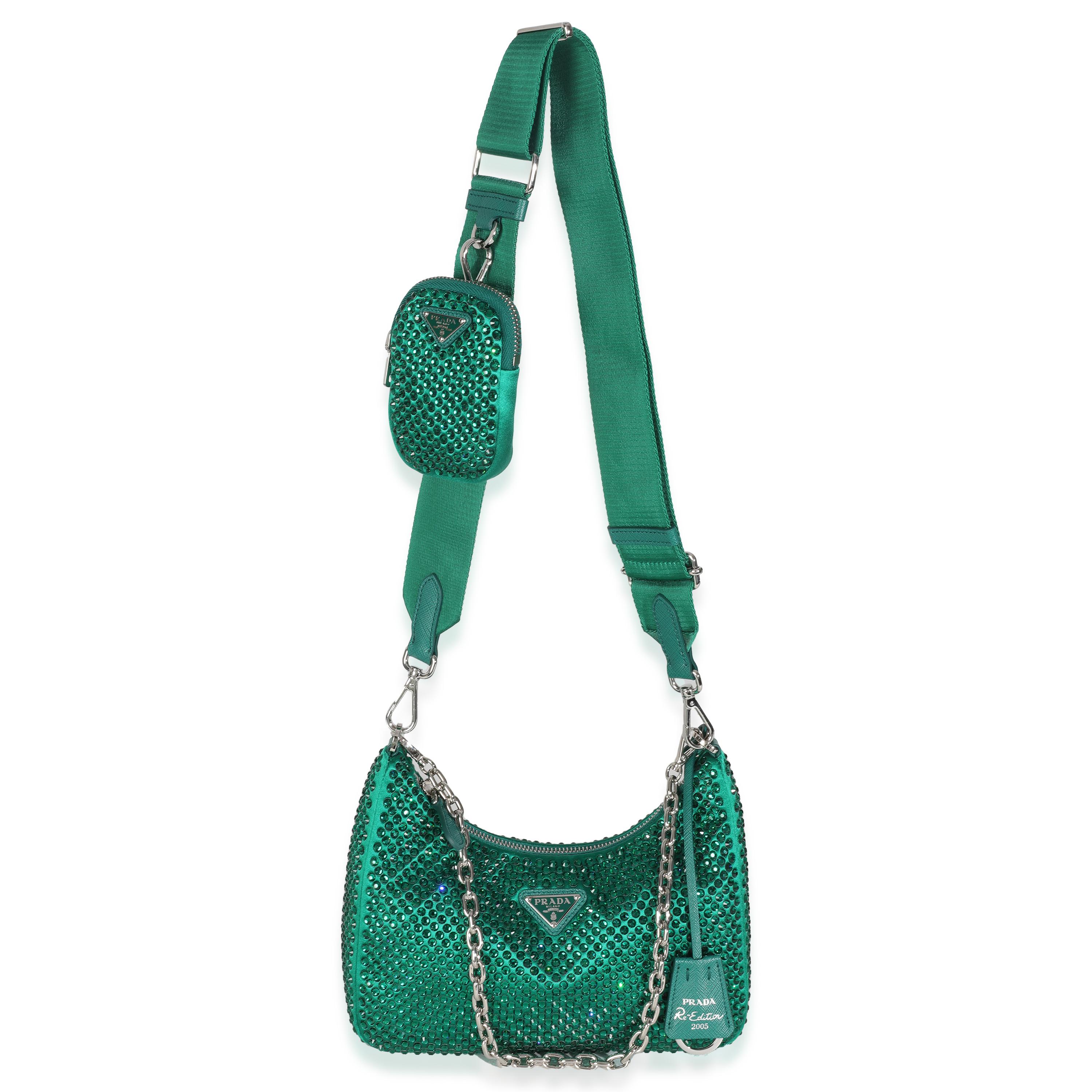 Donna Borsa Prada Mango in raso con cristalli riedizione 2005 in vendita