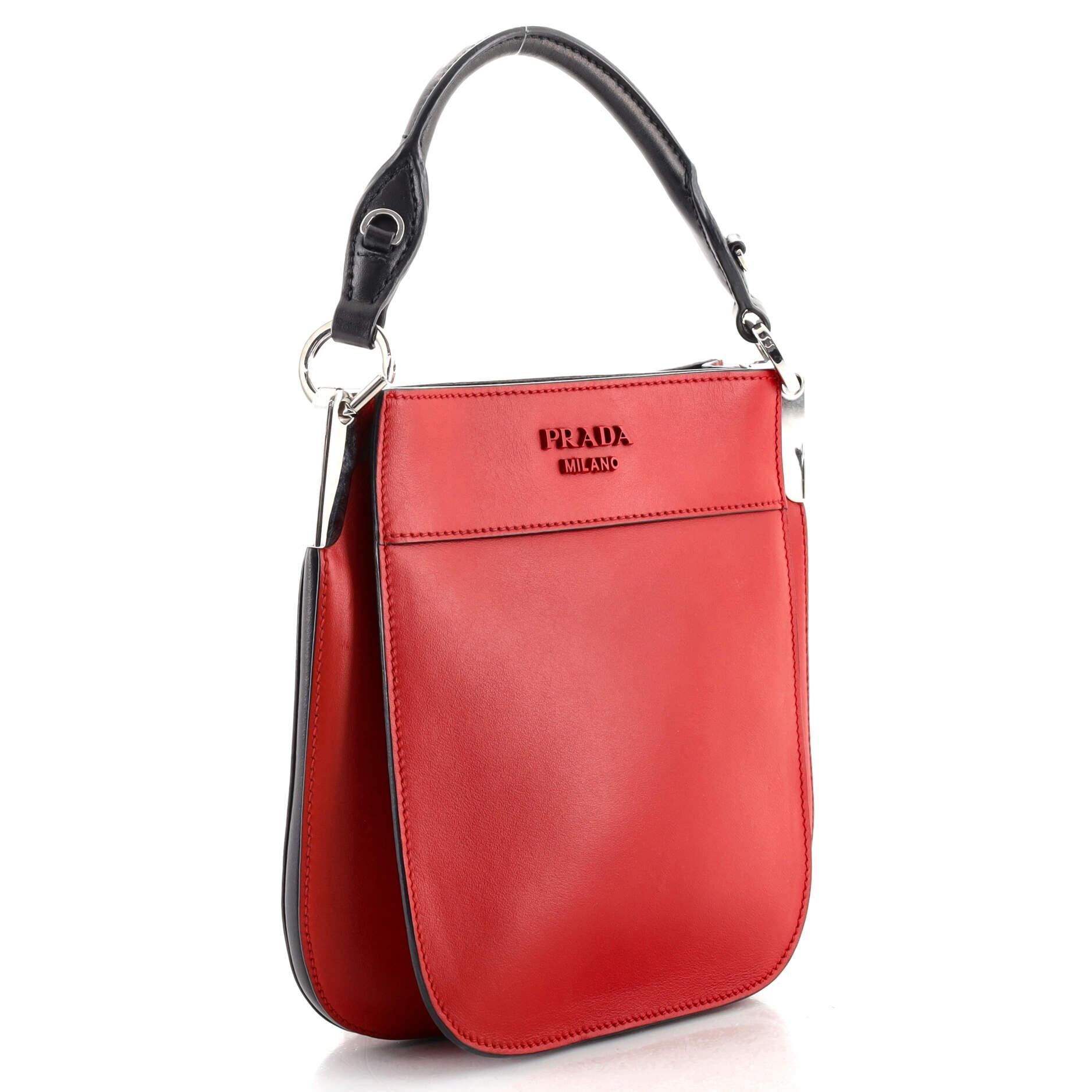 Prada Margit Hobo Leder-Lederstücke (Rot)
