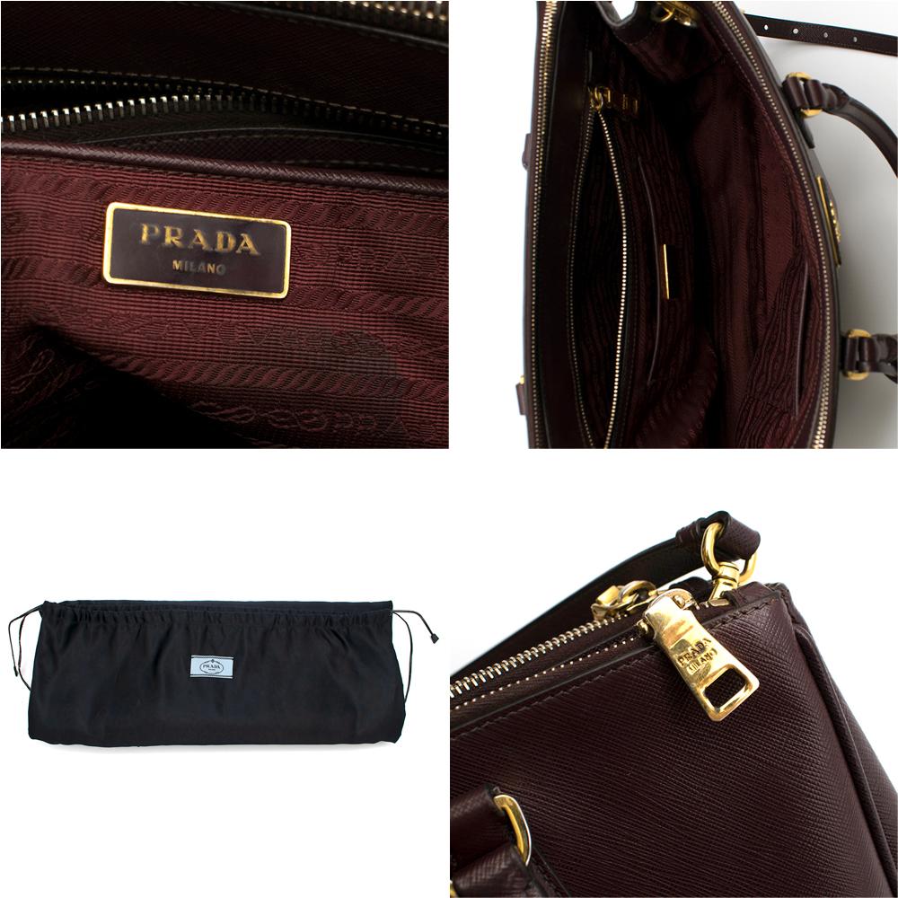 Prada Maroon Galleria Saffiano Leather Bag	 2