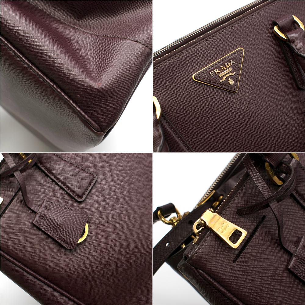 Women's Prada Maroon Galleria Saffiano Leather Bag	