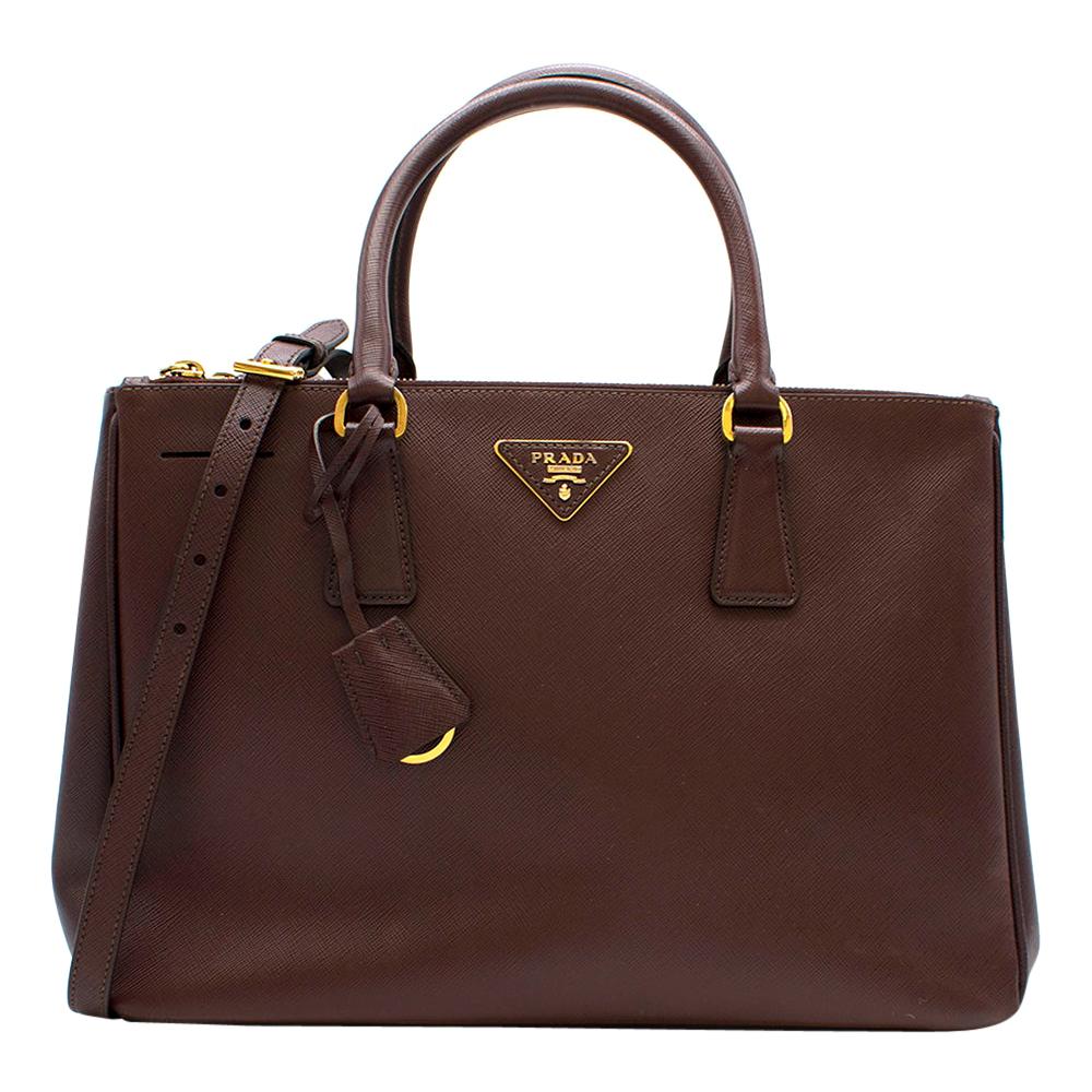 Prada Maroon Galleria Saffiano Leather Bag	