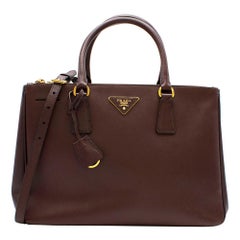 Prada Maroon Galleria Saffiano Leather Bag	