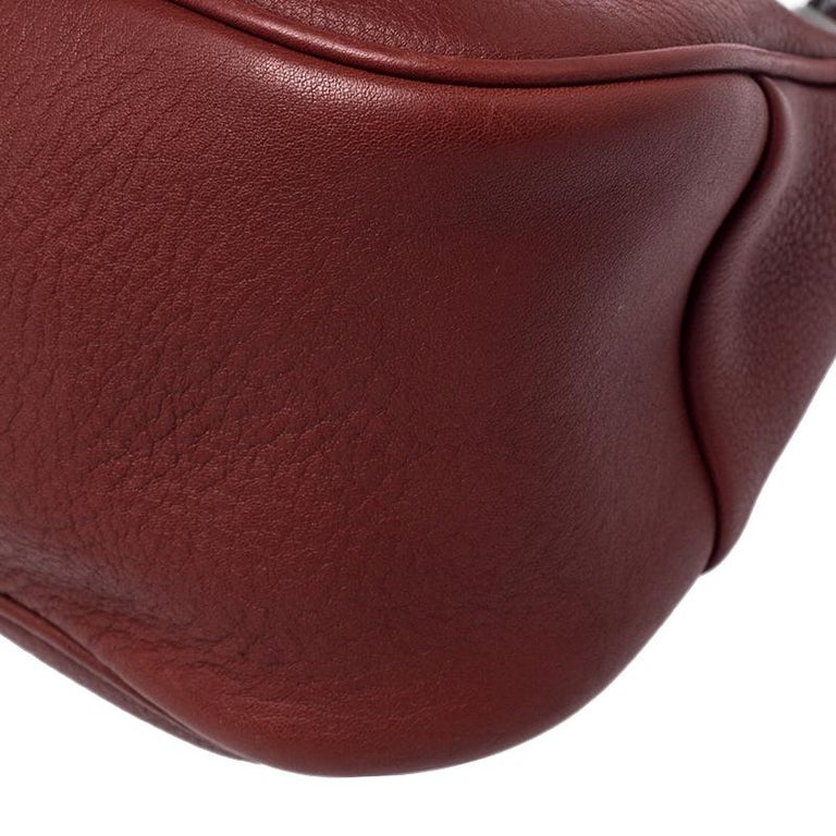 Prada Maroon Leather Lock and Key Shoulder Bag For Sale at 1stDibs