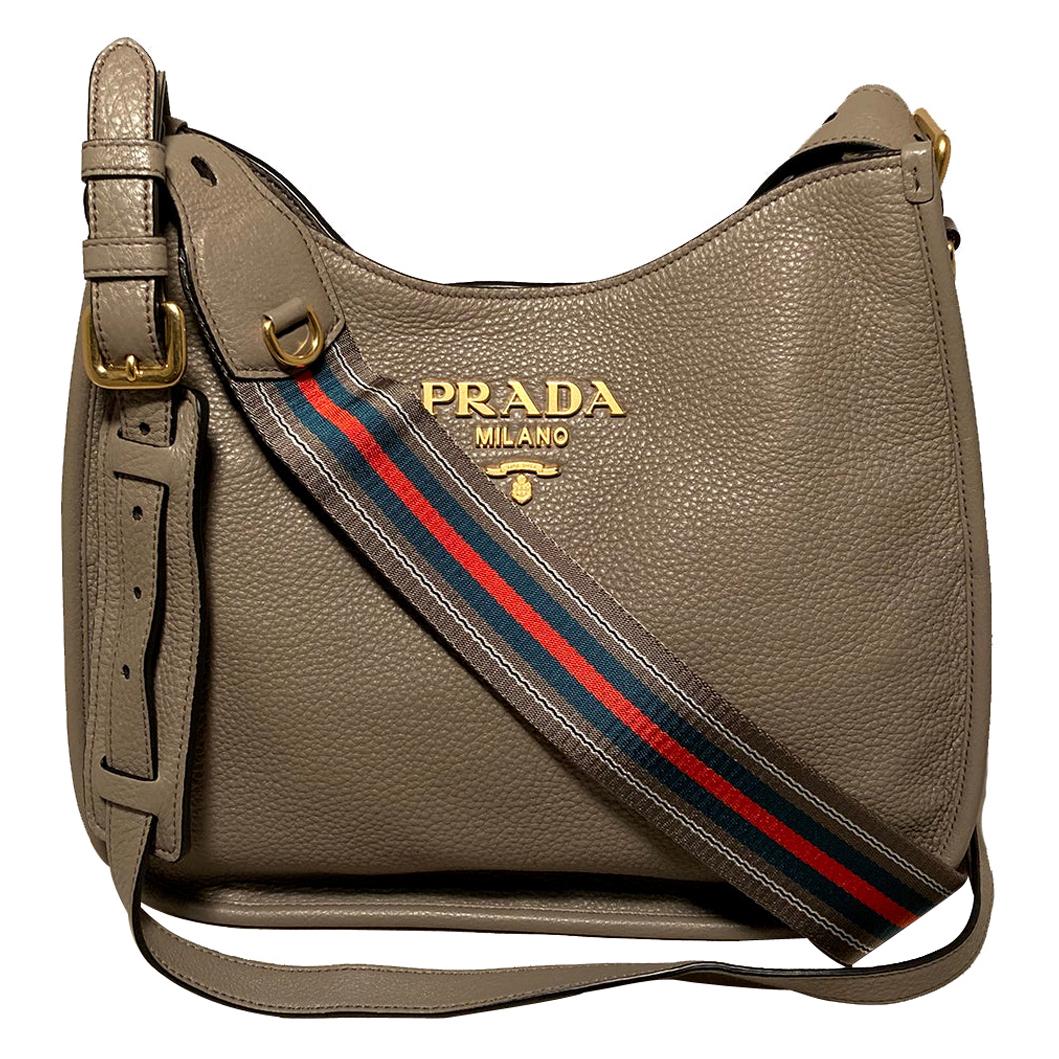 Prada Nappa Gaufre Top Zip Hobo Bag