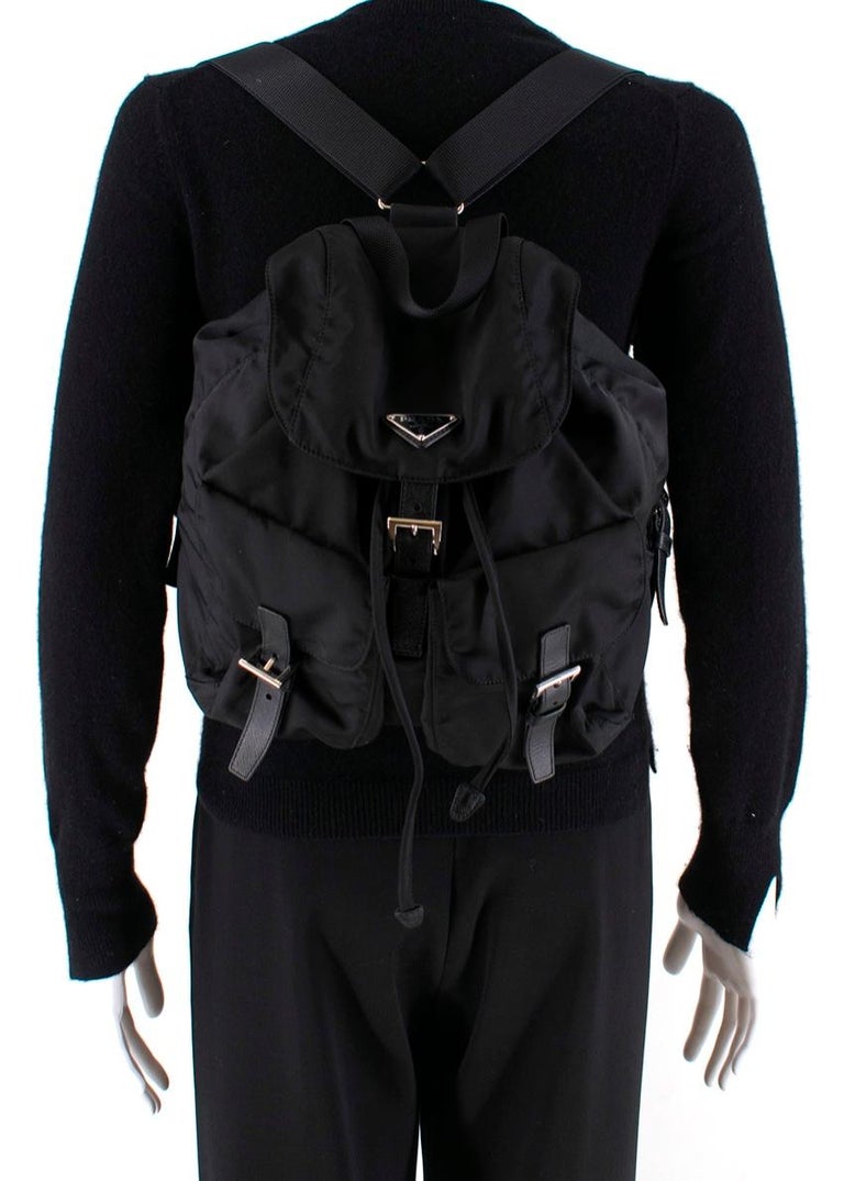 Prada Medium Nylon Backpack in Black For Sale at 1stDibs prada nylon