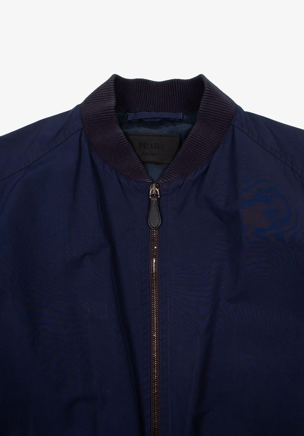 Check my other listings. Have many more designer clothes for sale. Open to any offers.
Item for sale is 100% genuine Prada bomber Men Jacke, S1137, ASH0
Color: blue
(An actual color may a bit vary due to individual computer screen