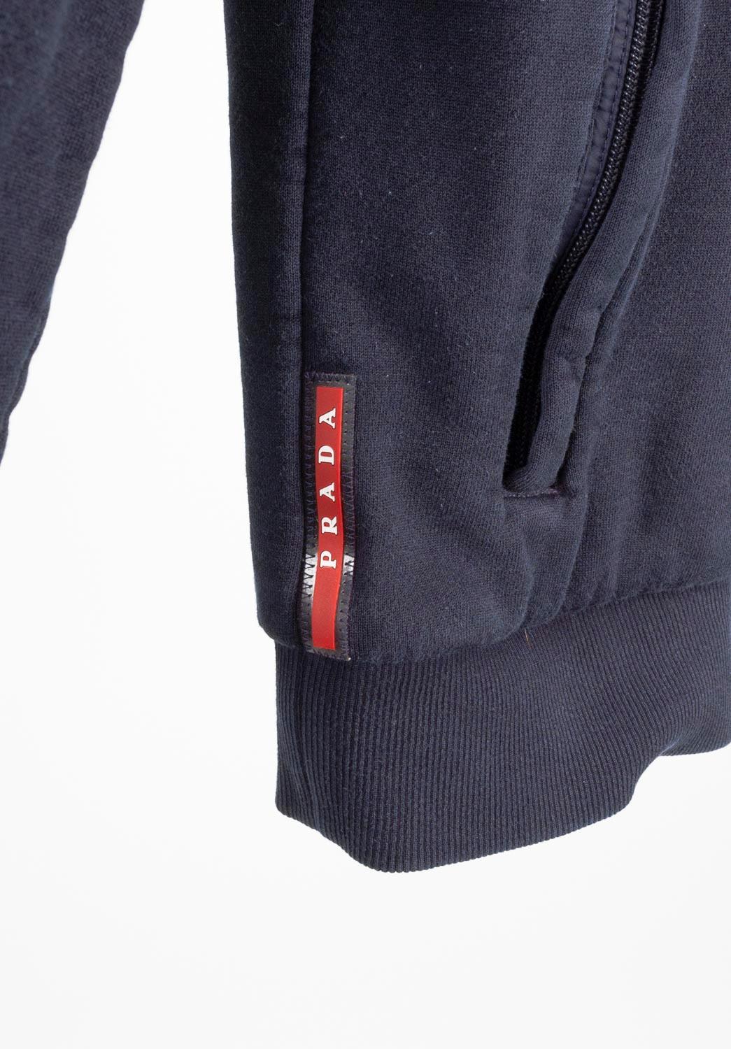  Prada Homme Veste Sweatshirt Light Zippée Hooded Taille M, S662 en vente 2