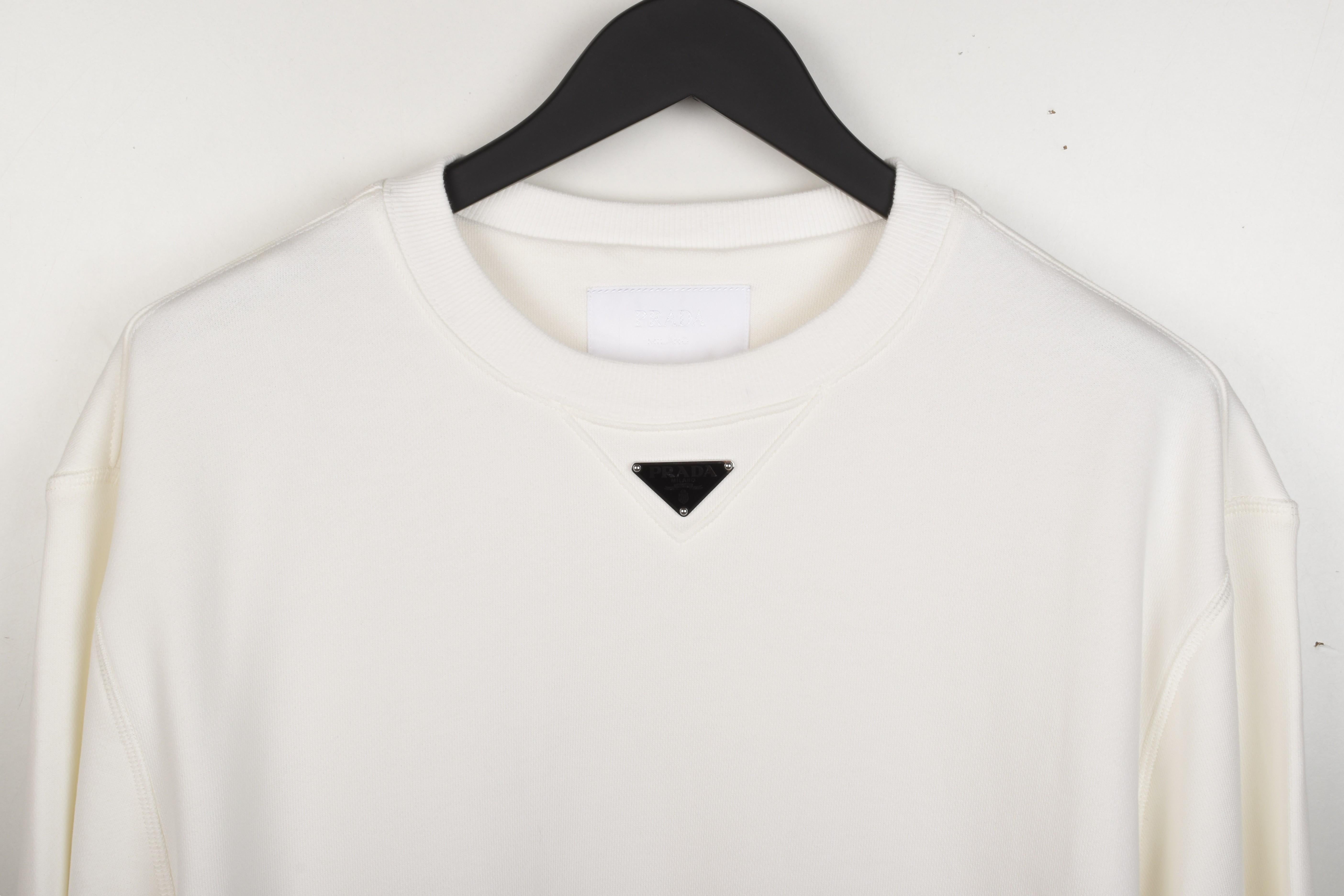 Prada Hombre Sudadera Jumper Logo Oversized Talla M, S1479 Gris en venta