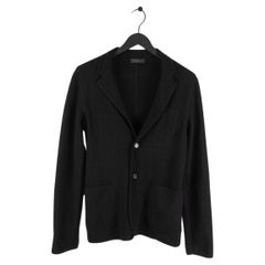 Prada Men Knit Jacket Blazer Suede Leather Details Size 48IT(M) S381
