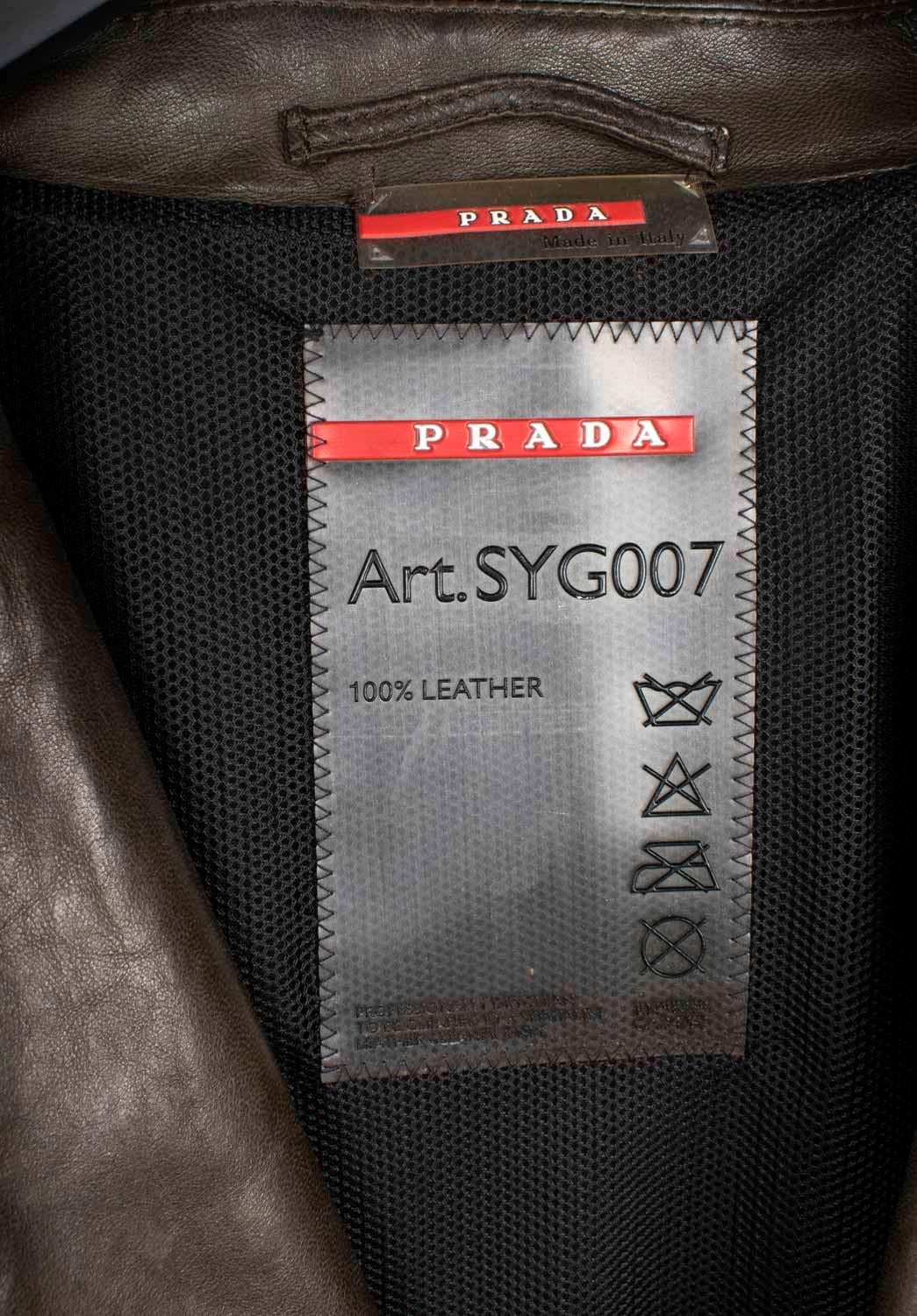 Prada Uomo Giacca di pelle Casual Blazer Taglia IT56-XL, S1511 in vendita 2