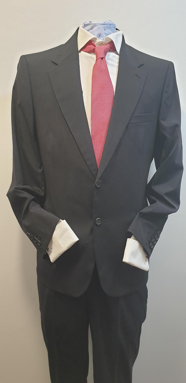 PRADA Men´s black suit with shirt and tie For Sale at 1stDibs