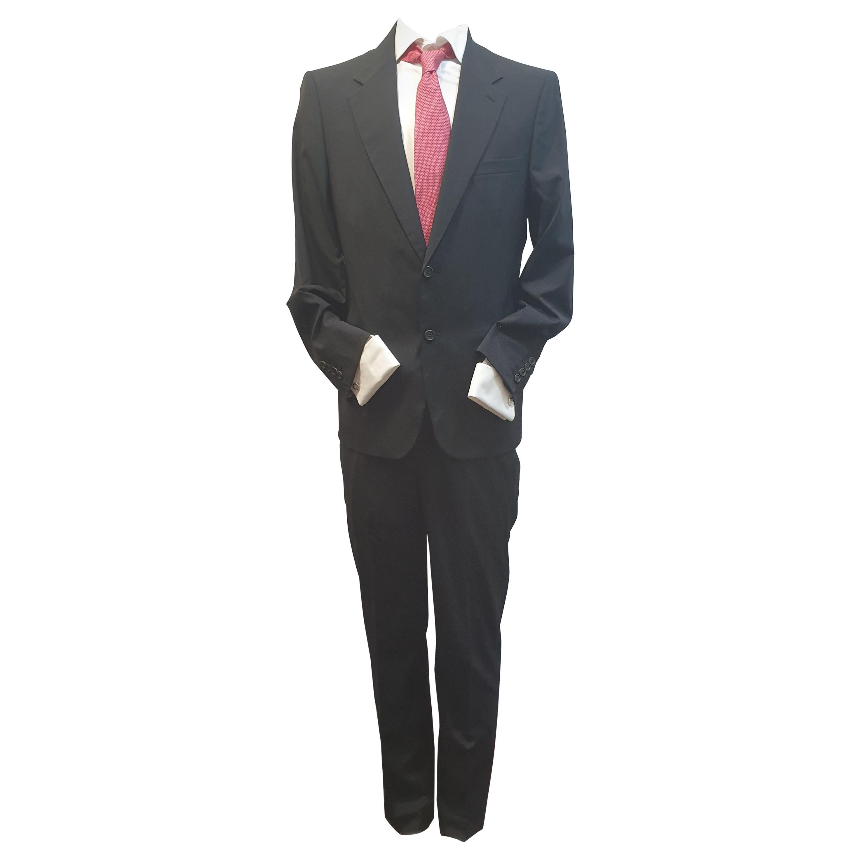 PRADA Men´s black suit with shirt and tie For Sale at 1stDibs