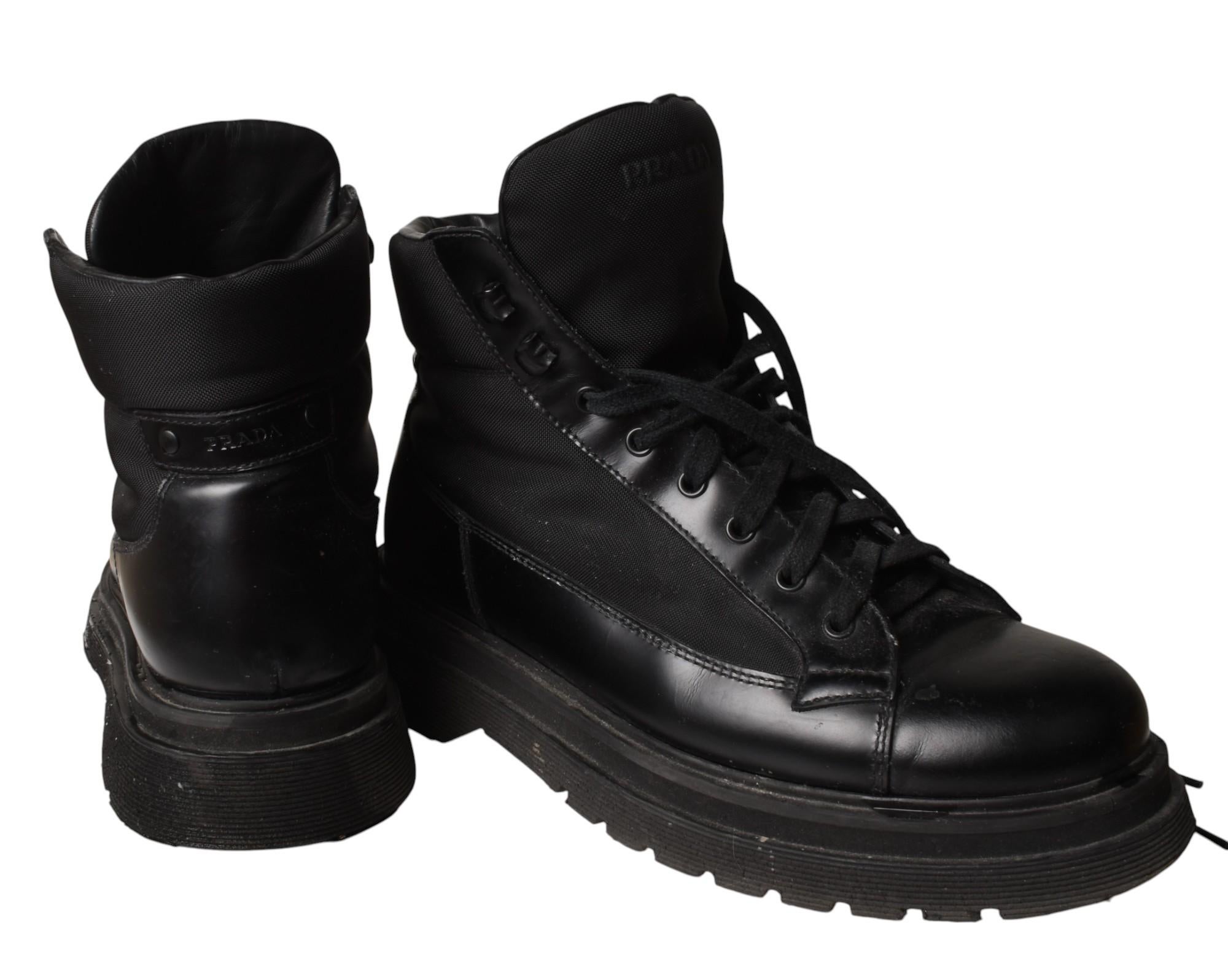 Prada Men Shoes Boots High Top Leather Shoes, UK7 EUR41, USA8 For Sale 1
