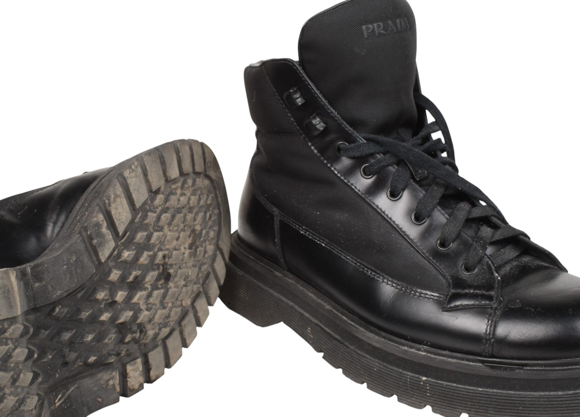 Prada Men Shoes Boots High Top Leather Shoes, UK7 EUR41, USA8 For Sale 2