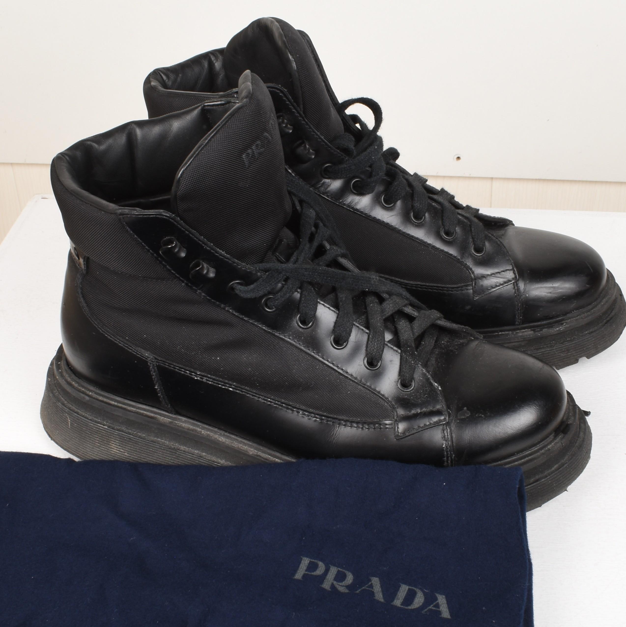 Prada Men Shoes Boots High Top Leather Shoes, UK7 EUR41, USA8 For Sale 3