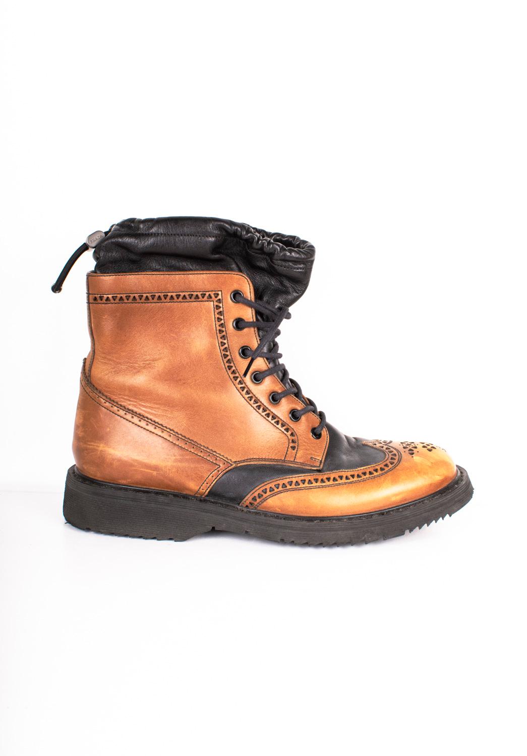 Black Prada Men Shoes Boots Size UK8/EUR42/USA9 For Sale