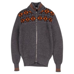 Prada Men Sweater Cardigan Full Zip Heavy Knit, ITA48 (Medium), S702 