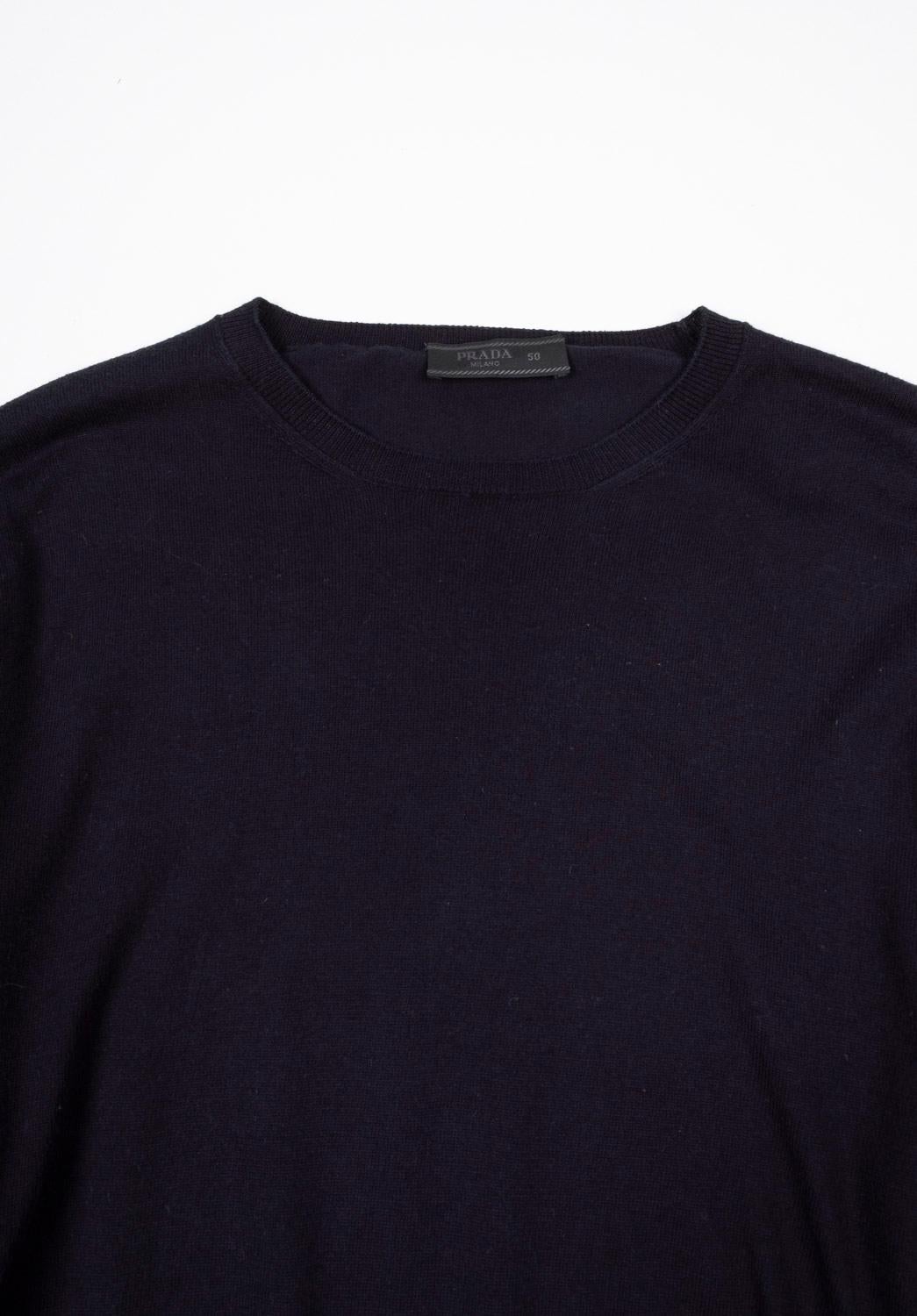 Check my other listings. Have many more designer clothes for sale. Open to any offers.
Item for sale is 100% genuine Prada Crew Neck, S1248, KE3
Color: blue
(An actual color may a bit vary due to individual computer screen interpretation)
Material: