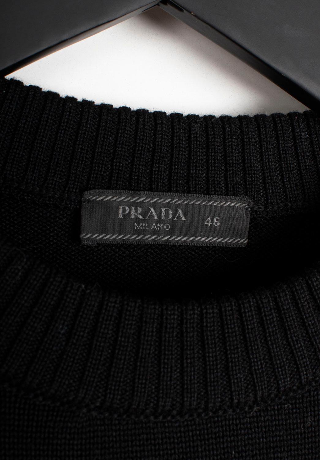 Prada Uomo Maglione girocollo in tecno lana taglia IT46-S/M, S.I.M. in vendita 3
