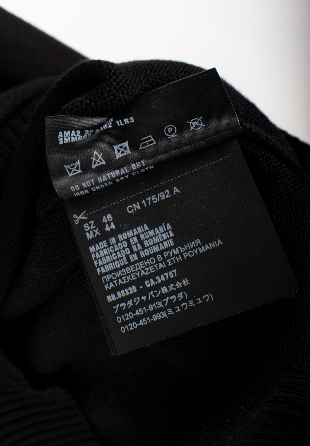 Prada Uomo Maglione girocollo in tecno lana taglia IT46-S/M, S.I.M. in vendita 5