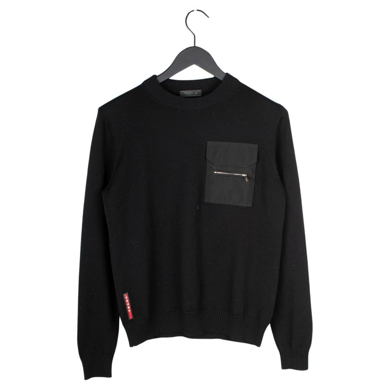 Prada Uomo Maglione girocollo in tecno lana taglia IT46-S/M, S.I.M. in vendita