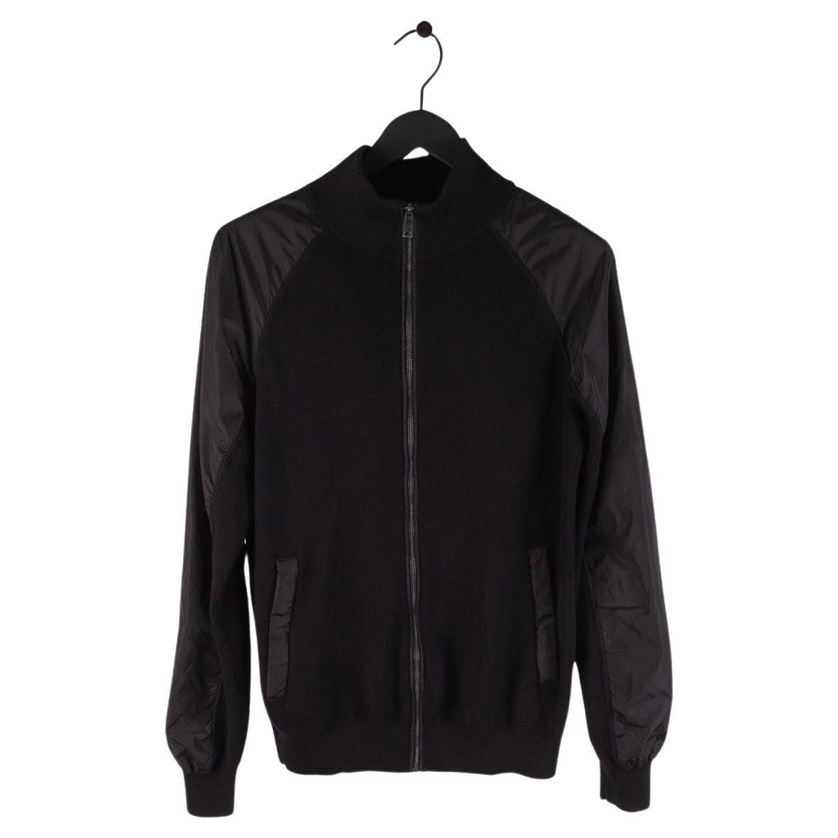 Prada Men Sweater Jacket Wool Nylon Zipped Size 50IT(Medium), S303 For Sale