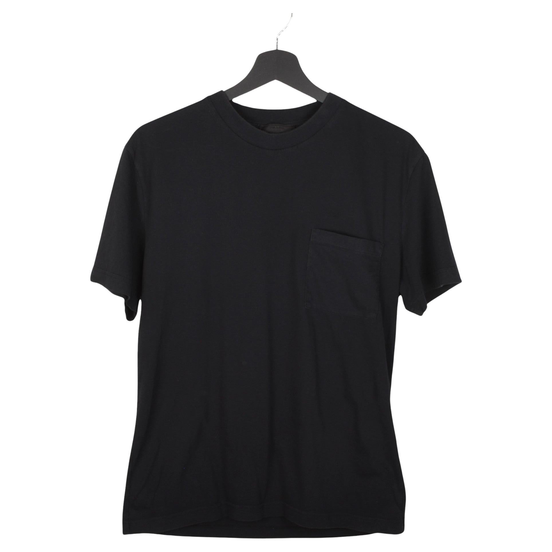 T-shirt pour hommes Prada avec logo au dos, col ras du cou et poche avant, taille M