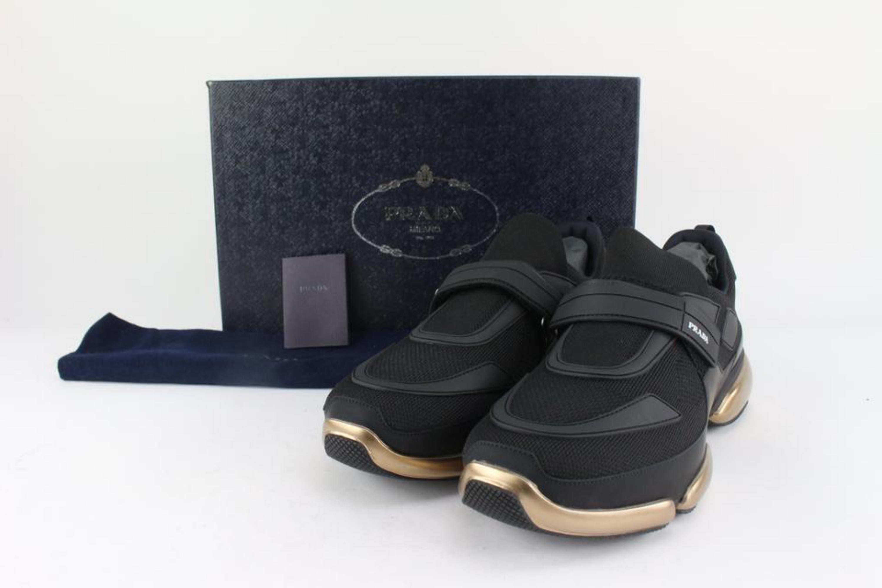 Prada Men's 11 20g064 Black x Gold Cloudbust Sneakers 1116p48 5